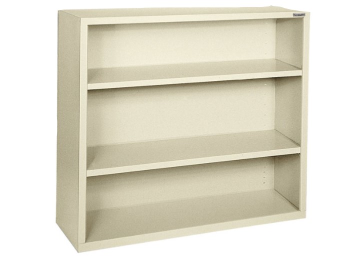 Metal Three Shelf Bookcase Capital, Metal Office Shelves