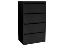 4 Drawer Lateral File in Black