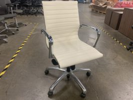 White Leather Task Chair