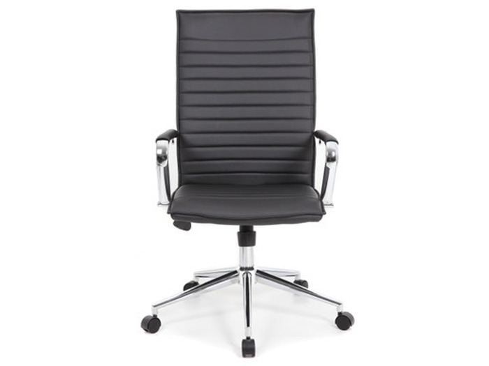 Black Ribbed High Back Task Chair w/Arms