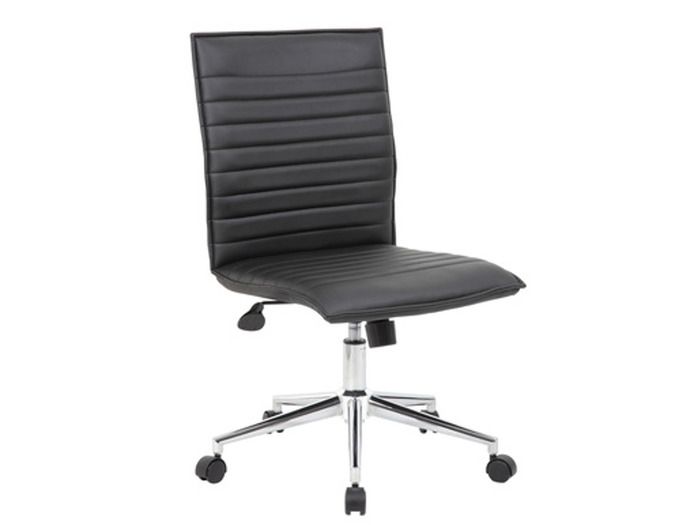 Armless Contemporary Ribbed Back Task Chair